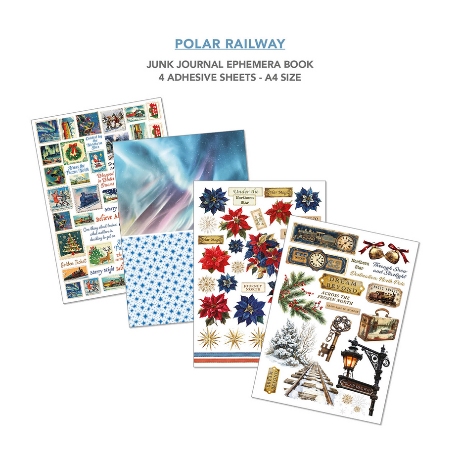 Ciao Bella Polar Railway A4 Junk Journal Ephemera Book (32pcs) (CBB018)