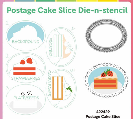 Waffle Flower Craft Postage Cake Slice Die-n-stencil