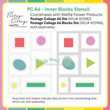 Waffle Flower Crafts Postage Collage A6 Inner Blocks Stencil