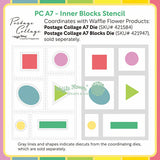 Waffle Flower Crafts Postage Collage A7 Inner Blocks Stencil