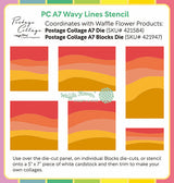 Waffle Flower Crafts Postage Collage A7 Wavy Lines Stencil