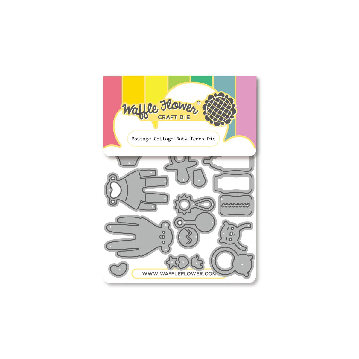 Waffle Flower Postage Collage Baby Icons Die - 422526
