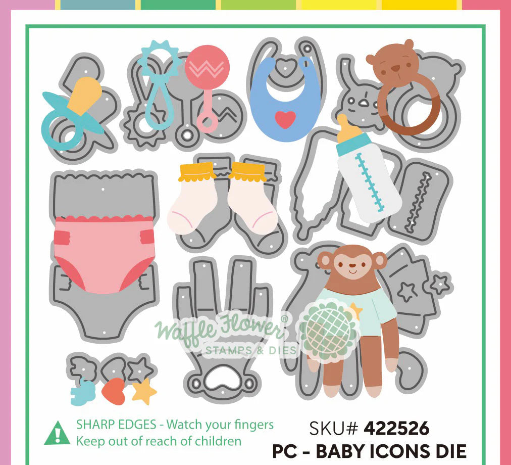 Waffle Flower Postage Collage Baby Icons Die - 422526