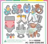 Waffle Flower Postage Collage Baby Icons Die - 422526