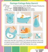 Waffle Flower Postage Collage Baby Stencil - 422523