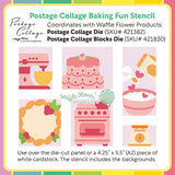Waffle Flower Craft Postage Collage Baking Fun Stencil
