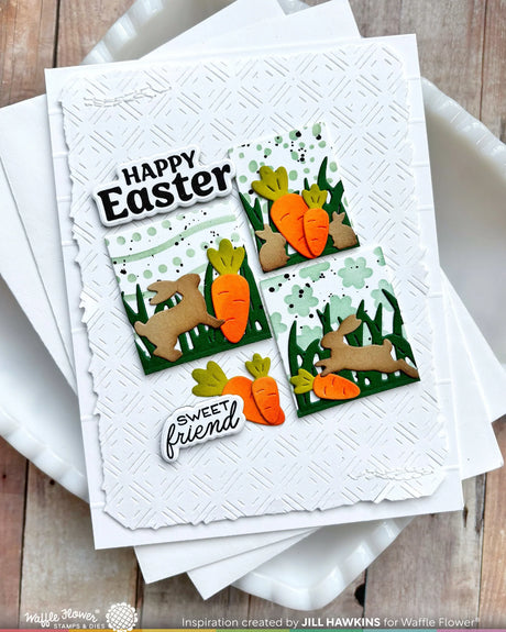 Waffle Flower Craft Postage Collage Bunny Silhouettes Die