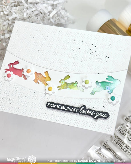 Waffle Flower Craft Postage Collage Bunny Silhouettes Die