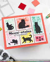 Waffle Flower Crafts Postage Collage Cat Silhouettes Die