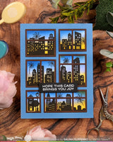 Waffle Flower Postage Collage City Sunset Stamp Set - 422353