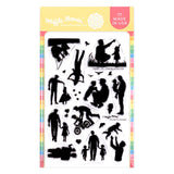 Waffle Flower Crafts Postage Collage Dad Silhouettes Stamp Set