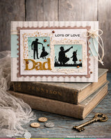 Waffle Flower Crafts Postage Collage Dad Silhouettes Stamp Set