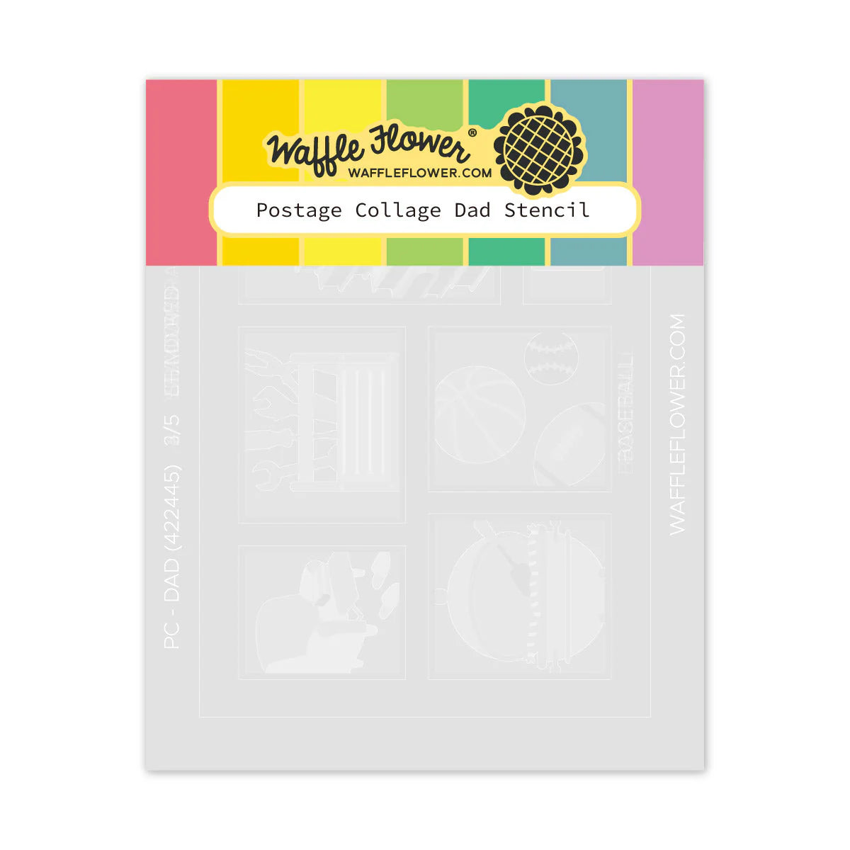 Waffle Flower Crafts Postage Collage Dad Stencil