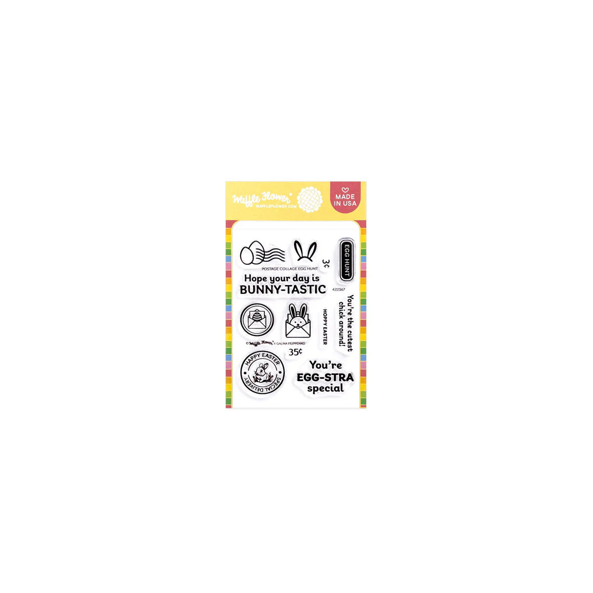 Waffle Flower Craft Postage Collage Egg Hunt Stamp Set