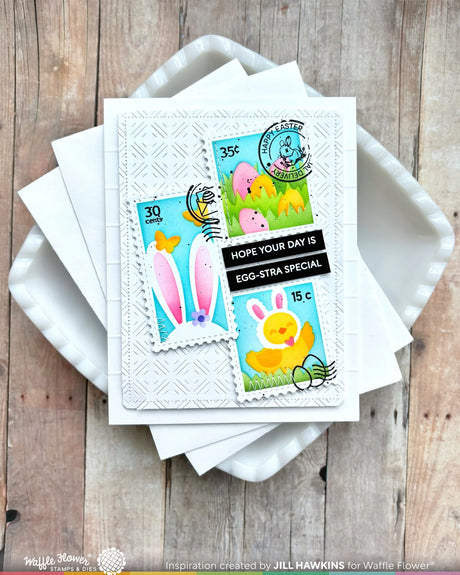 Waffle Flower Craft Postage Collage Egg Hunt Stamp Set