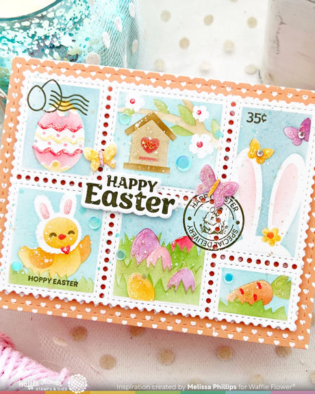 Waffle Flower Craft Postage Collage Egg Hunt Stamp Set