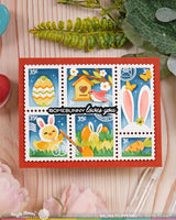 Waffle Flower Craft Postage Collage Egg Hunt Stencil