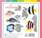 Waffle Flower Postage Collage Fish Die (422463)