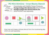 Waffle Flower Crafts Postage Collage Mini Slimline Inner Blocks Stencil