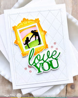 Waffle Flower Crafts Postage Collage Mom Silhouettes Stamp Set