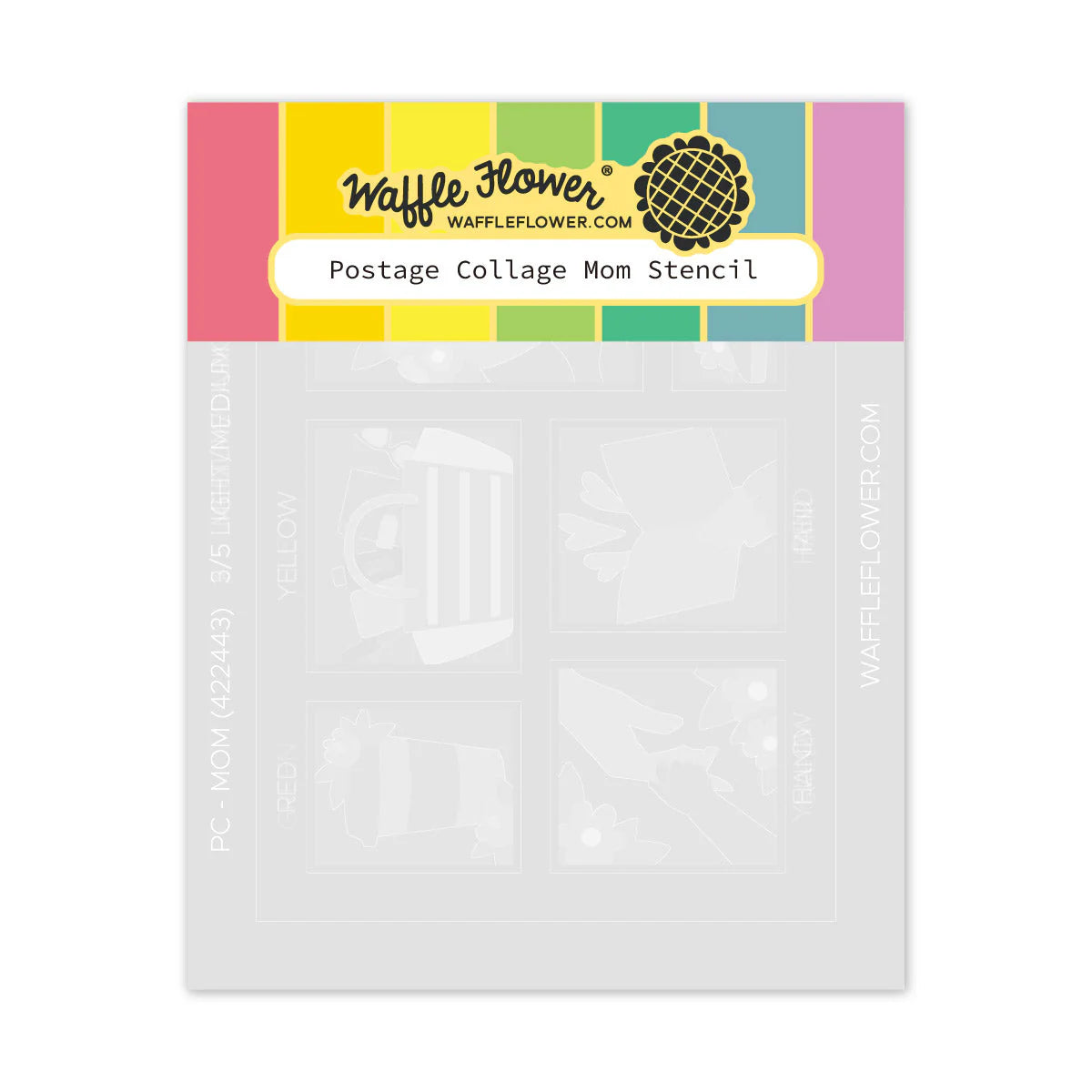 Waffle Flower Crafts Postage Collage Mom Stencil