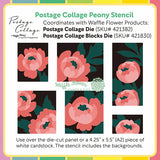 Waffle Flower Craft Postage Collage Peony Stencil