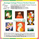 Waffle Flower Crafts Postage Collage Picture Perfect Stencil