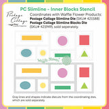 Waffle Flower Crafts Postage Collage Slimline Inner Blocks Stencil