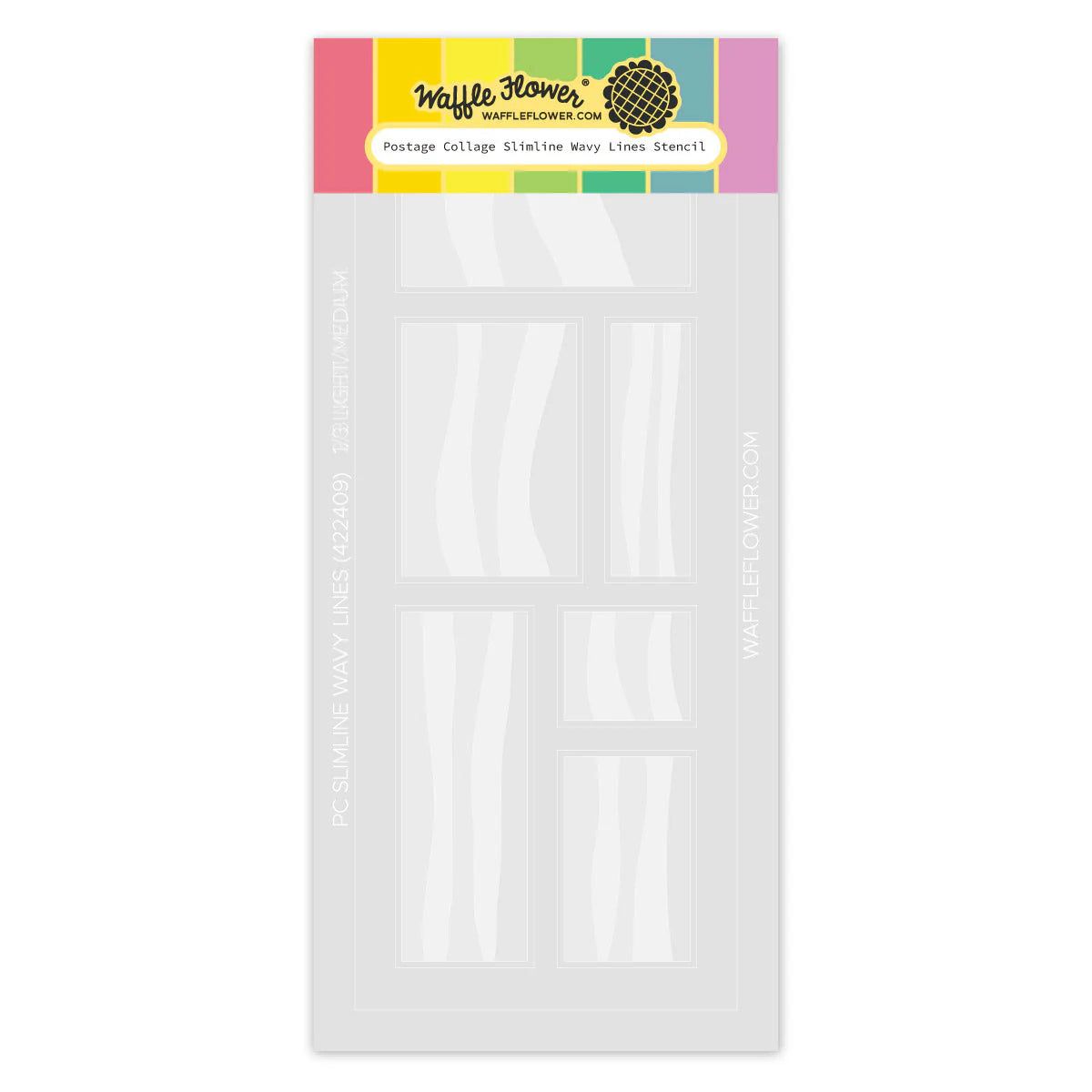 Waffle Flower Crafts Postage Collage Slimline Wavy Lines Stencil