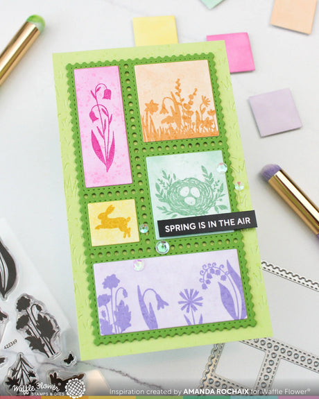 Waffle Flower Craft Postage Collage Spring Silhouettes Stamp Set