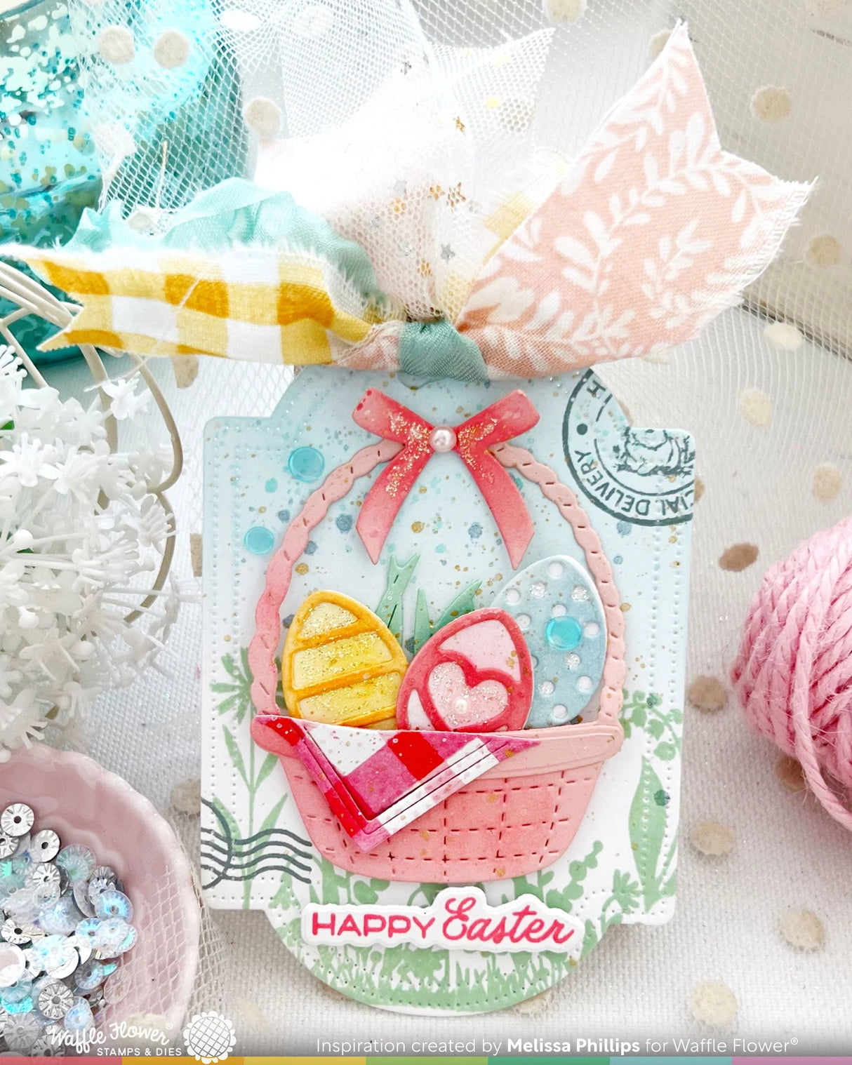 Waffle Flower Craft Postage Collage Spring Silhouettes Stamp Set