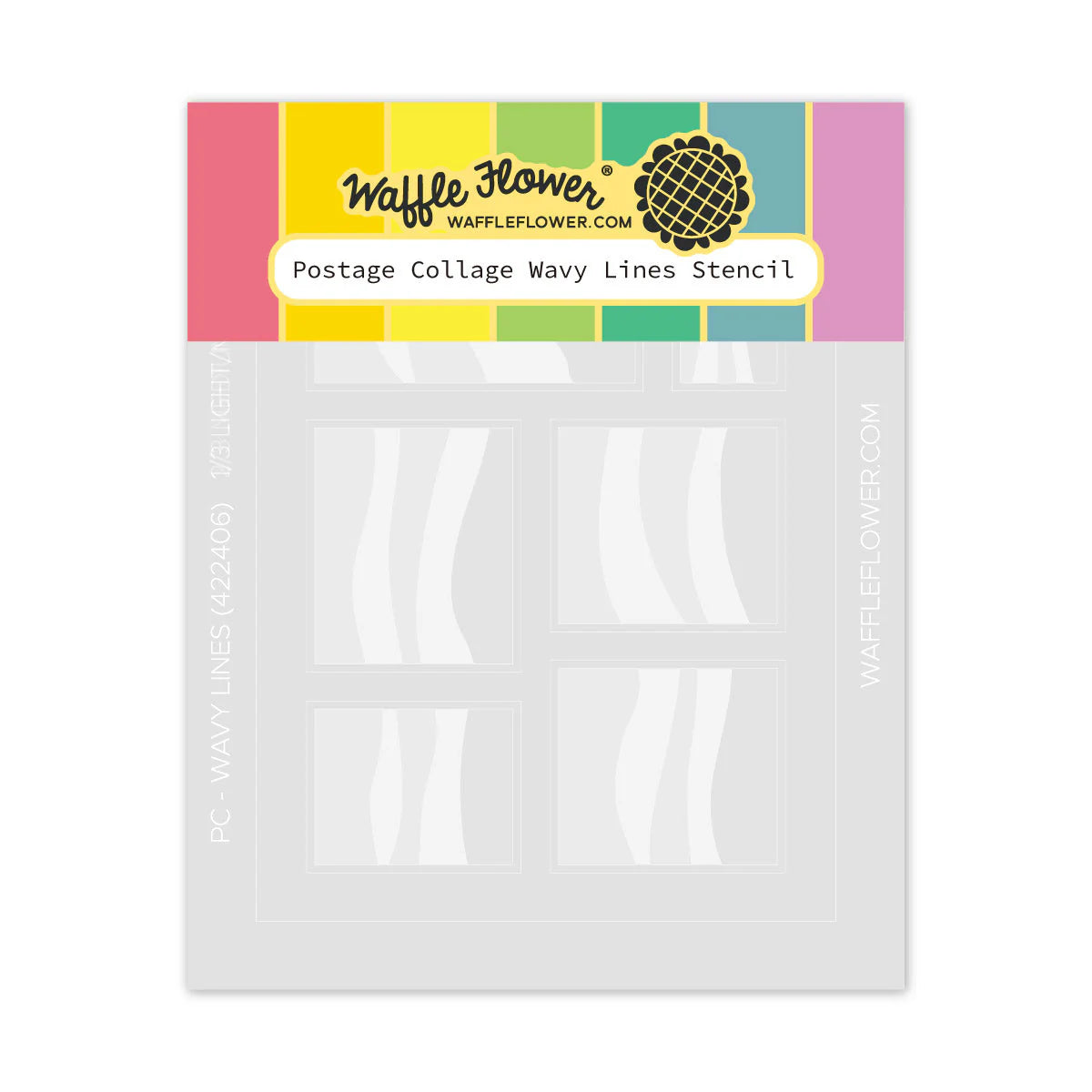 Waffle Flower Crafts Postage Collage Wavy Lines Stencil