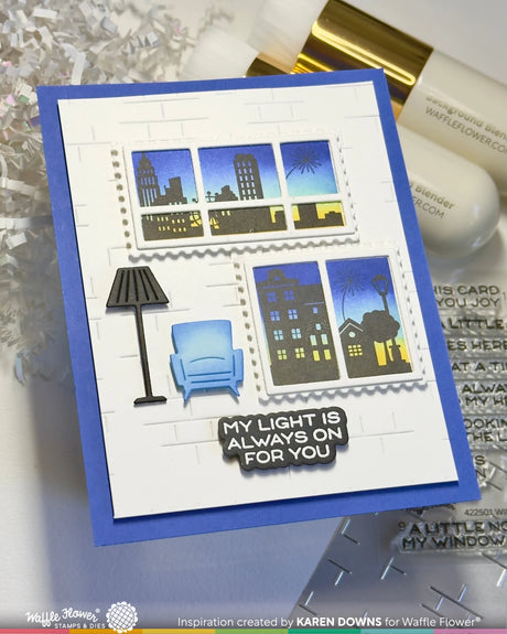Waffle Flower Postage Collage Windows Die - 422354