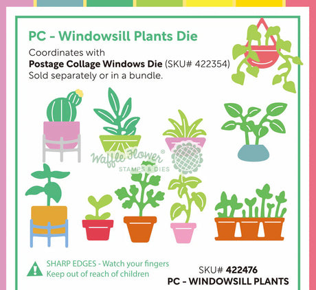 Waffle Flower Postage Collage Windowsill Plants Die - 422476
