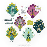 Concord & 9th Pretty Peacock Stamp Set (6 x 8) & Die Bundle