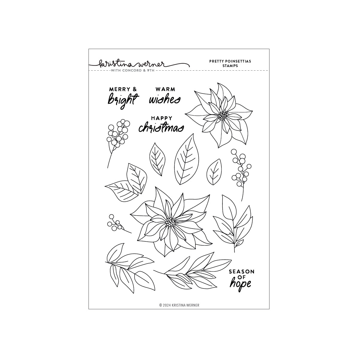 Concord & 9th Pretty Poinsettias Stamp Set (6 x 8)