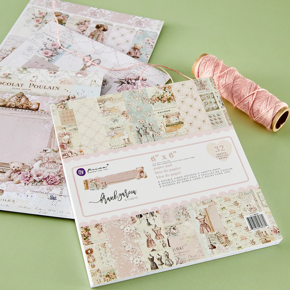 Prima Marketing Buttons & Keepsakes by Frank Garcia 6 x 6" Paper Pad
