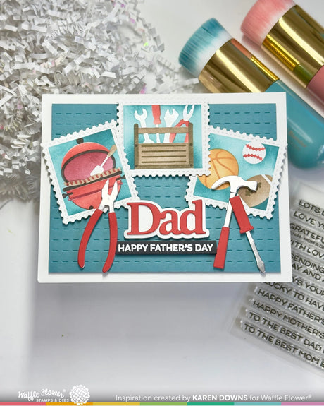 Waffle Flower Crafts Print Dad Word Die