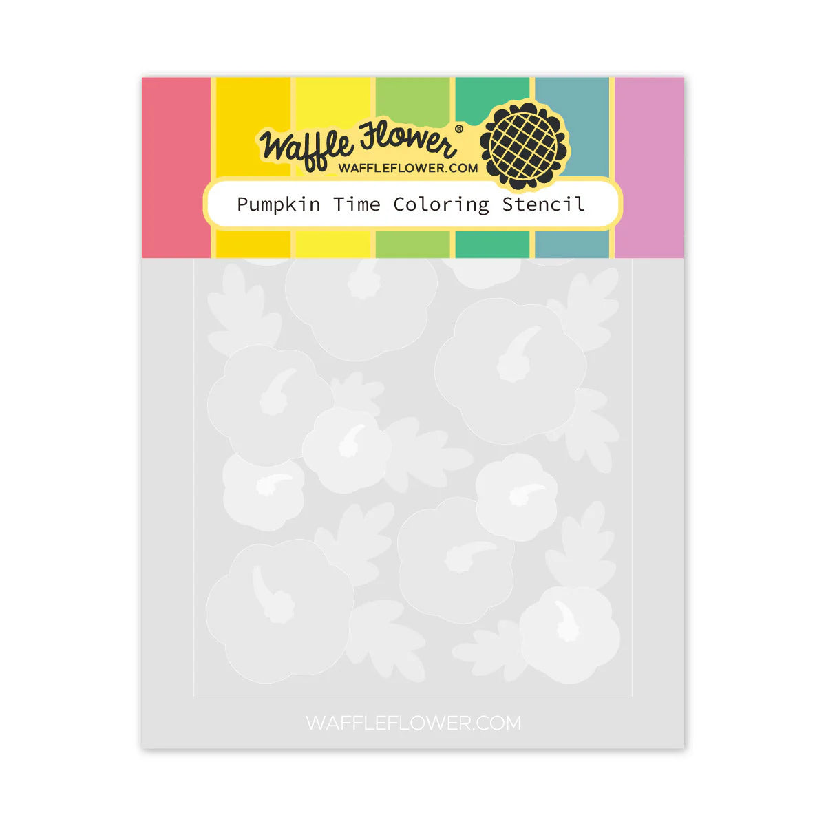 Waffle Flower Pumpkin Time Coloring Stencil