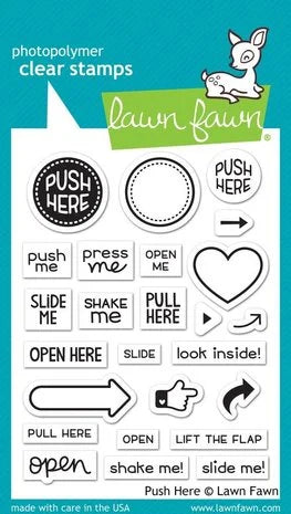 Lawn Fawn Push Here Clear Stamps (LF1415)