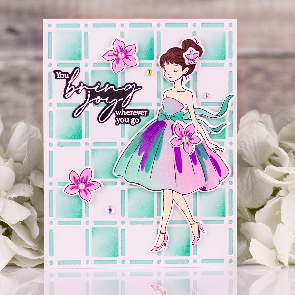 Pinkfresh Studio Couture Grace Stamp, Die & Stencil Bundle