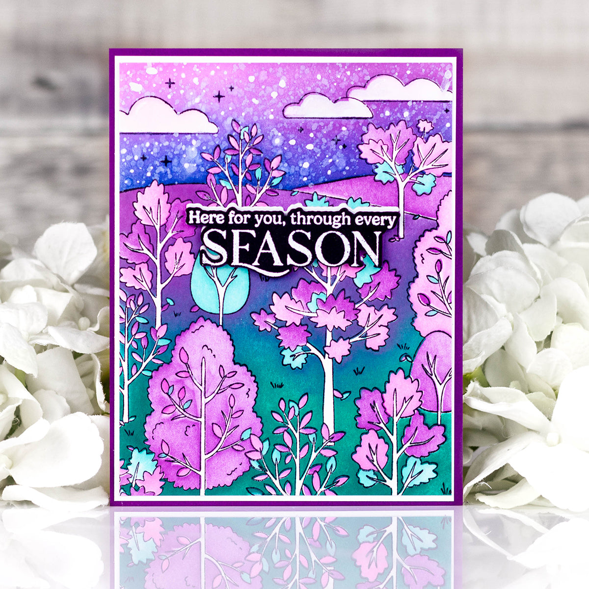 Pinkfresh Studio Dreamer's Forest cling stamp & Stencil Bundle