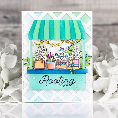 Pinkfresh Studio Flower Market stencil & Die Bundle