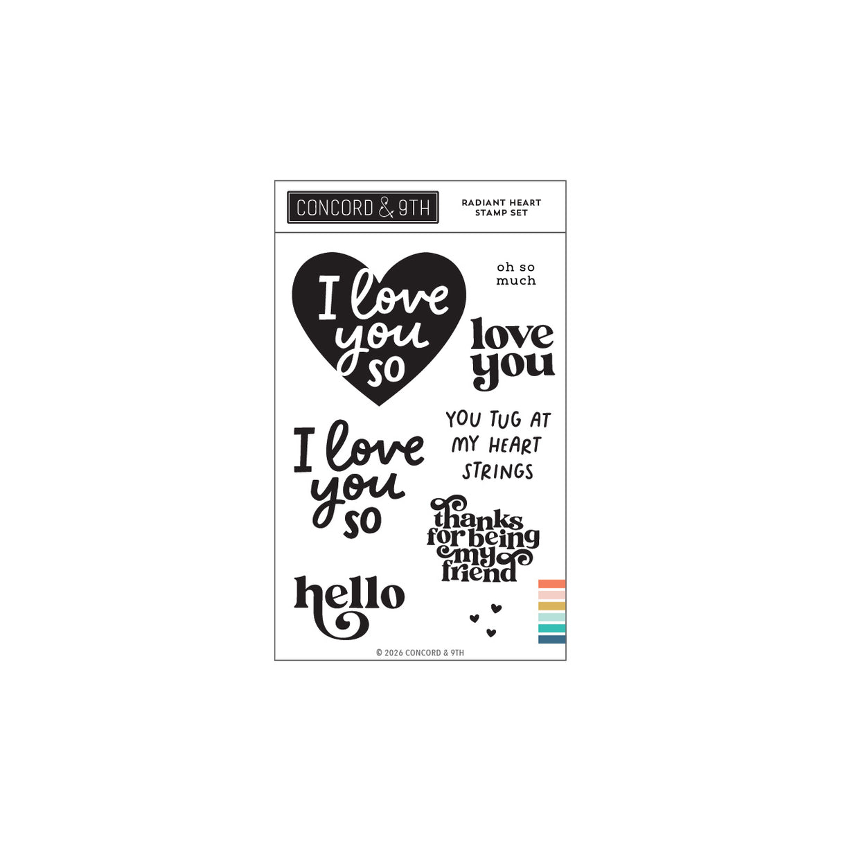 Concord & 9th Radiant Heart Stamp Set (4 x 6)