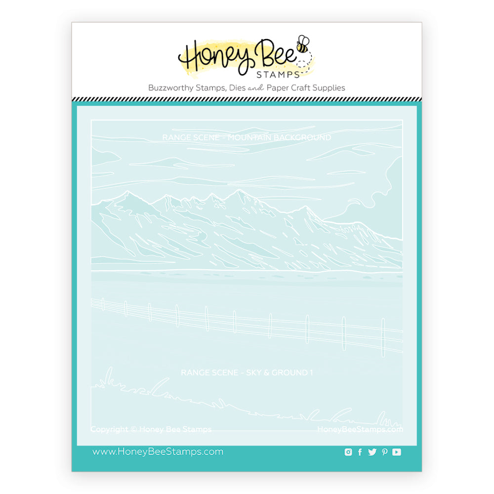 Honey Bee Stamps Range Scene - 6"x6" Set of 6 Layering Stencils