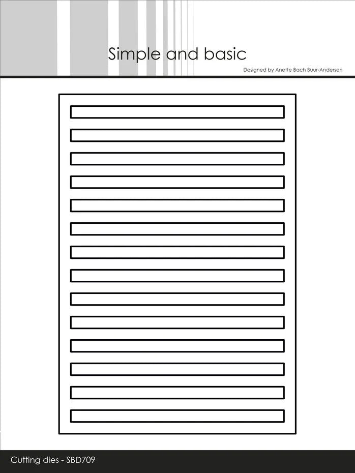 Simple and Basic Rectangle Horizontal Striped Panel A6 Dies - SBD709