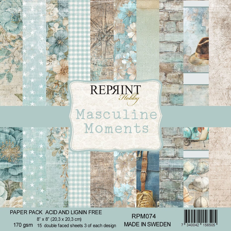 Reprint Masculine Moments 8x8 Inch Paper Pack (RPM074)