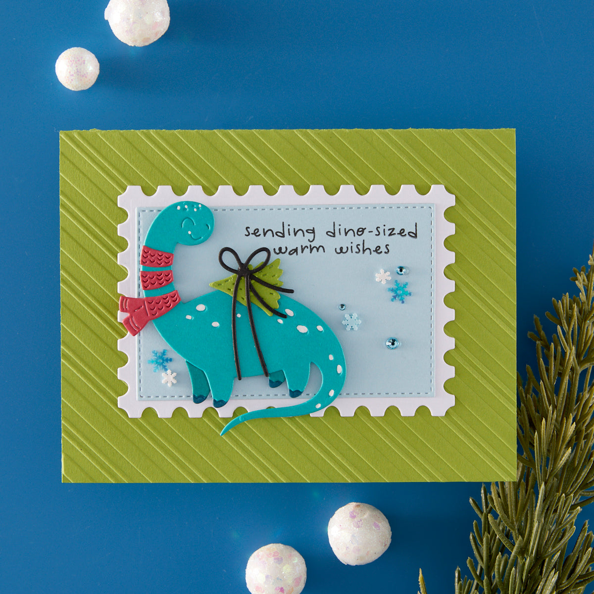 Spellbinders Independent Exclusive - Dino-Sized Holiday Clear Stamp & Die Set