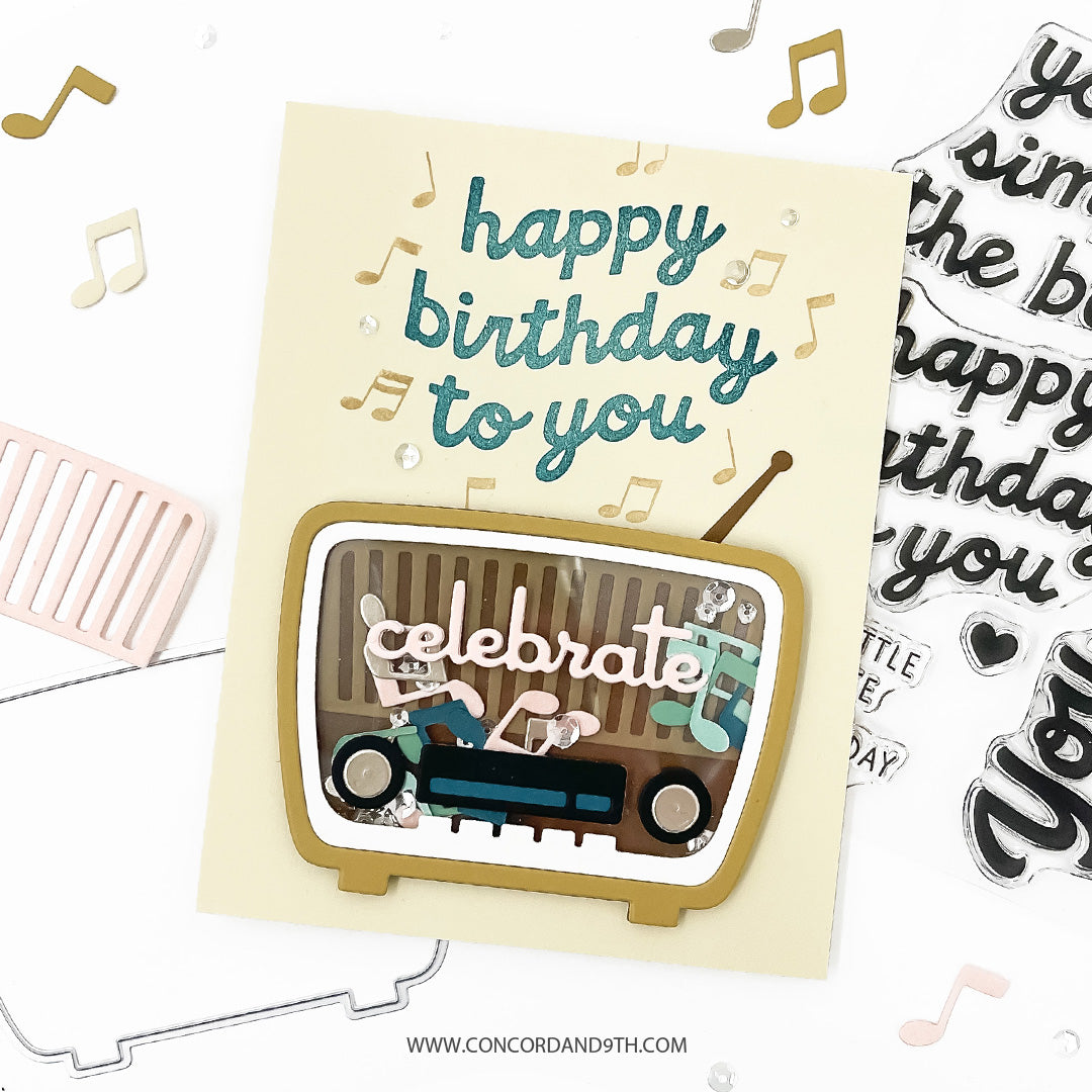 Concord & 9th Retro Radio Stamp Set (4" x 6") & Die Bundle