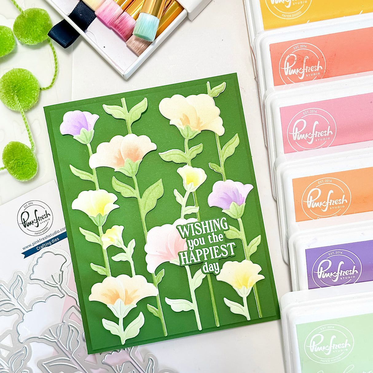 Pinkfresh Studio Rising Wildflowers die/ Stencil Bundle
